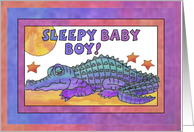 Purple Crocodile, Arrival of our Sleepy Baby Boy card
