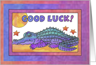Purple Crocodile, Good Luck Greeting card