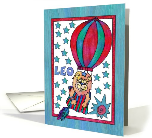 Little Lion Hot Air Balloon, Happy Birthday LEO card (812970)