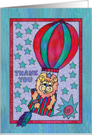 Little Lion Hot Air Balloon, thank you card