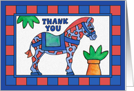 Colorful Little Zebraffe (zebra/giraffe), Thank You (blank greeting card) card
