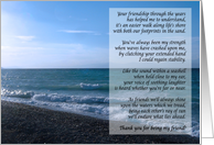 Dearest Friend Poem - Seaside Waves card