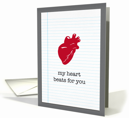 my heart beats for you valentine card (898672)