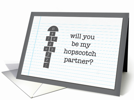 will you be my hopscotch partner valentine card (898673)