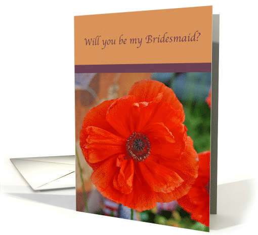 Bridesmaid invitation-Orange Poppy card (854592)