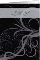 Wedding Invitation-black floral card