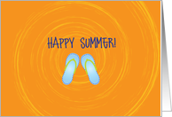 Summer, Blue Flip Flops card