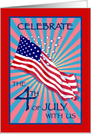 fourth of july party-usa-American Flag-stars and stripes-invite card