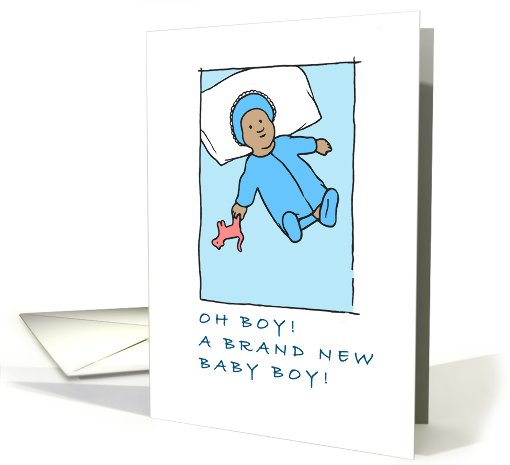 birth announcement - boy - dark complexion card (831412)
