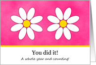 1 Year Breast Cancer Survivor Congratulations Card