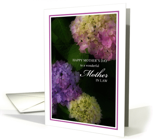 Happy Mother's Day Mother In Law, Painted Hydrangea Flowers card