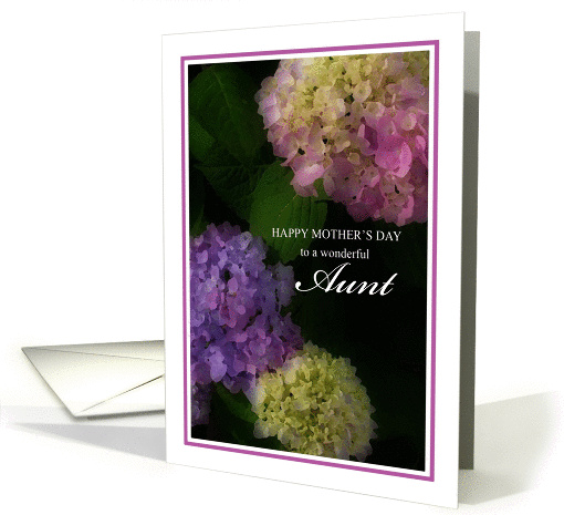 Happy Mother's Day Aunt, Painted Hydrangea Flowers card (1171690)