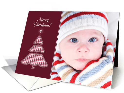 Customizable Christmas Photo Card with Red Graphic Tree card (1314000)
