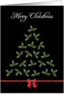 Merry Christmas Holly Berry Christmas Tree card