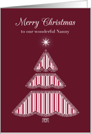 Merry Christmas Nanny, Lace & Stripes Tree card