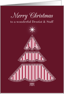Merry Christmas Dentist, Lace & Stripes Tree card