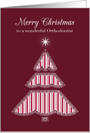 Merry Christmas Orthodontist, Lace & Stripes Tree card