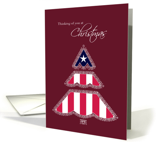 Thank you for Your Service at Christmas, Patriotic Tree card (1314554)
