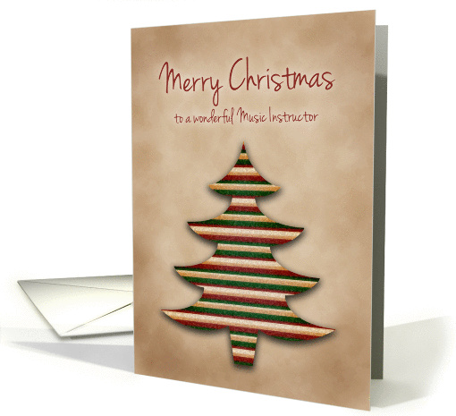Merry Christmas Music Instructor, Scrapbook Style Tree card (1318180)