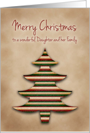 Merry Christmas Daughter & Family, Scrapbook Style Tree card