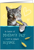 Humorous Mother’s Day Card with Naughty Cat card
