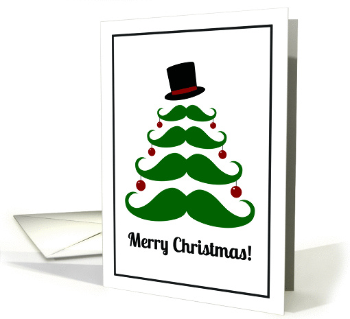 Merry Christmas Mustache Tree Holiday card (1318556)