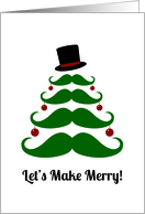 Let’s Make Merry! Christmas Party Invitation Mustache Tree card