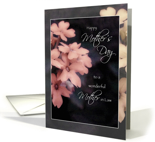 Mother's Day Card for Mother in Law, Peach Garden Phlox Flowers card