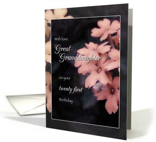 21st Birthday for Great-Granddaughter, Peach Garden Phlox Flowers card