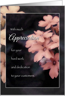 Thank You to Newspaper Carrier, Peach Floral Appreciation Card