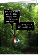 Dad Birthday, Humorous Gnome in Forest card