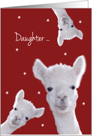Daughter, Warm Fuzzy Llama Christmas card