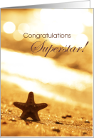 Congratulations Superstar! Starfish on Beach card