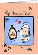 Mom & Dad Anniversary, Made for Each Other, Chocolate Milk card