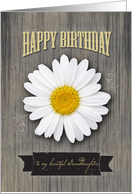Granddaughter Birthday, Rustic Wood and Daisy Design card