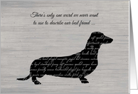 Sympathy, Loss of Dog, Dachshund Word Collage card