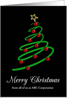 Customizable Merry Christmas from All of Us with Spiral Tree card