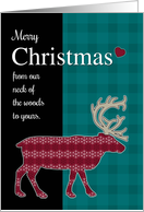 Merry Christmas from Our Neck of the Woods To Yours with Reindeer card