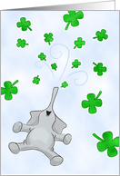 St. Patrick’s Day Elephant, Showering You with Blessings card