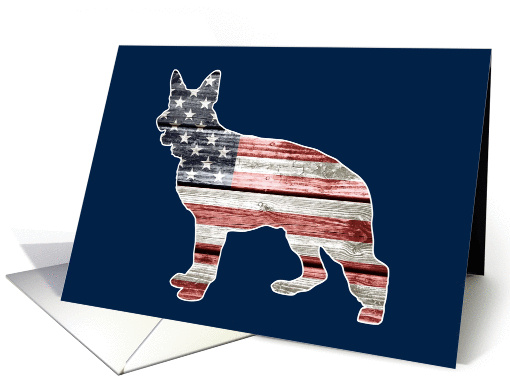 Patriotic Dog, American Flag German Shepherd card (1430248)