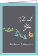 Thank You for Being a Volunteer, Modern Floral card