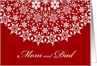 Mom and Dad Christmas Snowflakes card