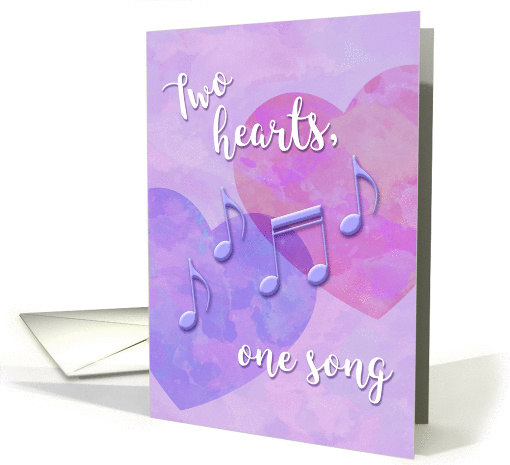 Two Hearts, One Song Wedding Congratulations card (1454350)