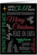 Christmas Word Collage with Nativity card