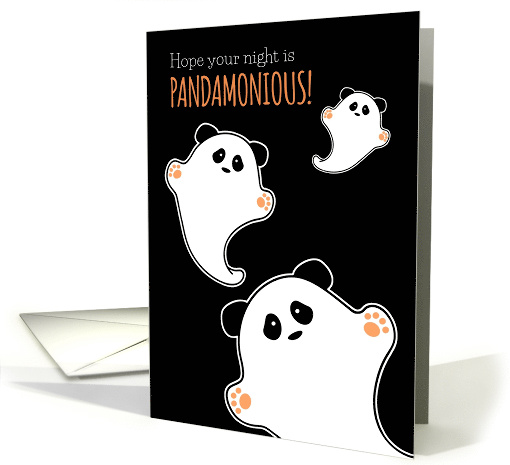 Pandamonious Halloween with Ghost Pandas card (1531420)