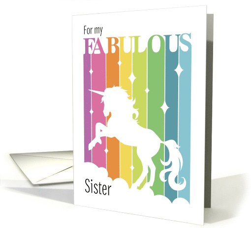 Fabulous Birthday Unicorn for Sister card (1556974)