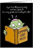 Funny Halloween Zombie Child using Common Core Math card