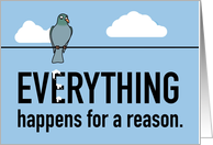 Everything Happens for a Reason Funny Pigeon Poop Encouragement card