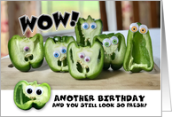 Happy Birthday From Group Funny Googly Eye Peppers card