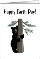 Happy Earth Day Cute Black Bear Tree Hugger card